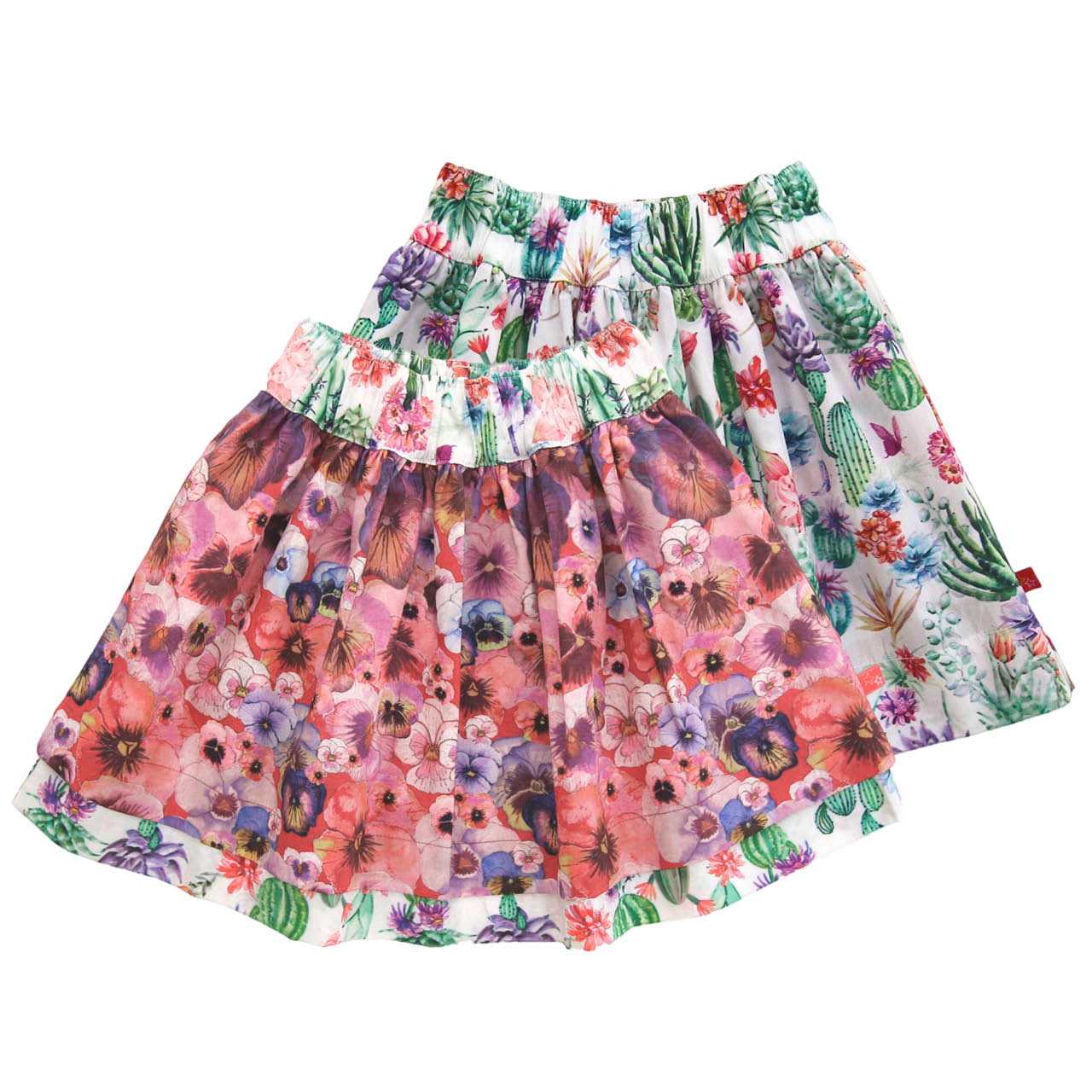 Popeline Wenderock Orchideen- Kakteendruck