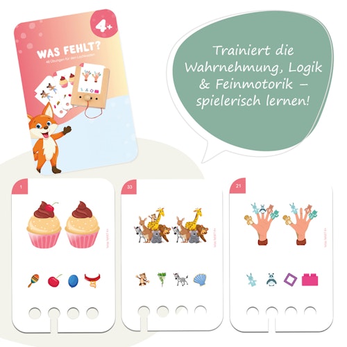 Was fehlt? Kartensatz ab 4 Jahren (ohne Lochkasten)