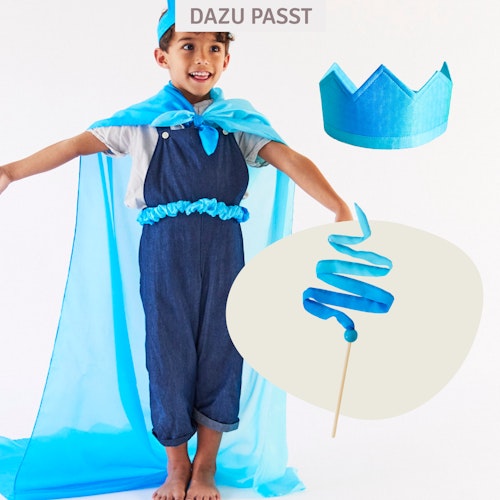 Kleines Tanzband aus Seide Glockenblumen-blau 0,9 m