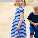 Vorschaubild Jersey Kleid kurzarm Schmetterlinge