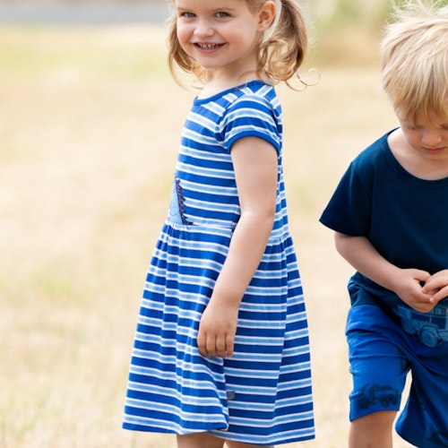 Jersey Kleid kurzarm Schmetterlinge