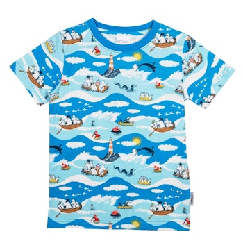 Mumins T-Shirt Wellen blau