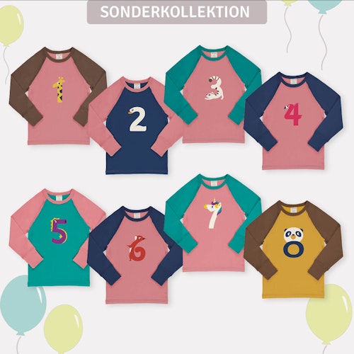 Raglanshirt Zahlen langarm