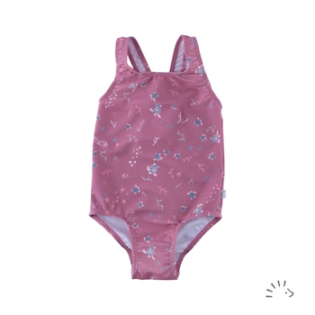 Elastischer Badeanzug Schildkröten mauve