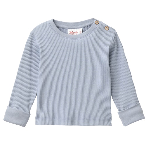 Edles Rippe Langarmshirt blau