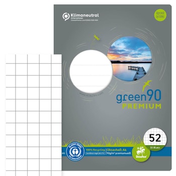 Staufen Green Oktavheft kariert – Lineatur 52, DIN A6