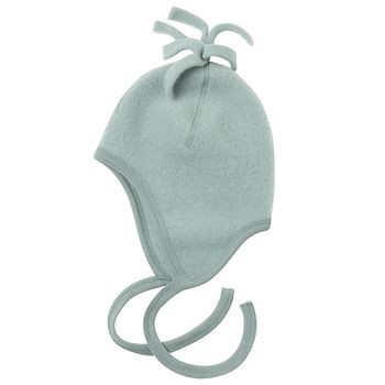 Wollfleece Babymütze Zipfel bergblau