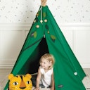 Vorschaubild Kinder Tipi Bio Baumwolle 135 x 135 x 150 cm grün