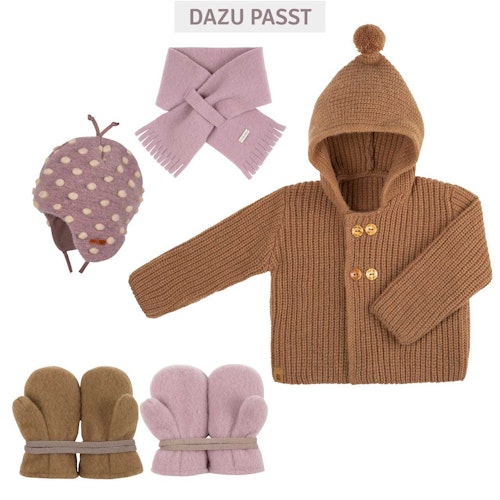 Kapuzen Strickjacke Alpaka-Schurwoll Mix
