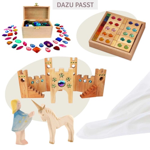 Spieltuch Seide weiß klein 53 x 53 cm