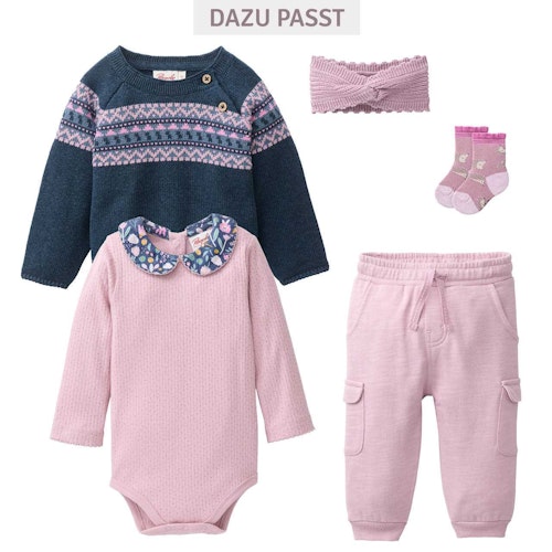 Langarmbody mit Blumenkragen