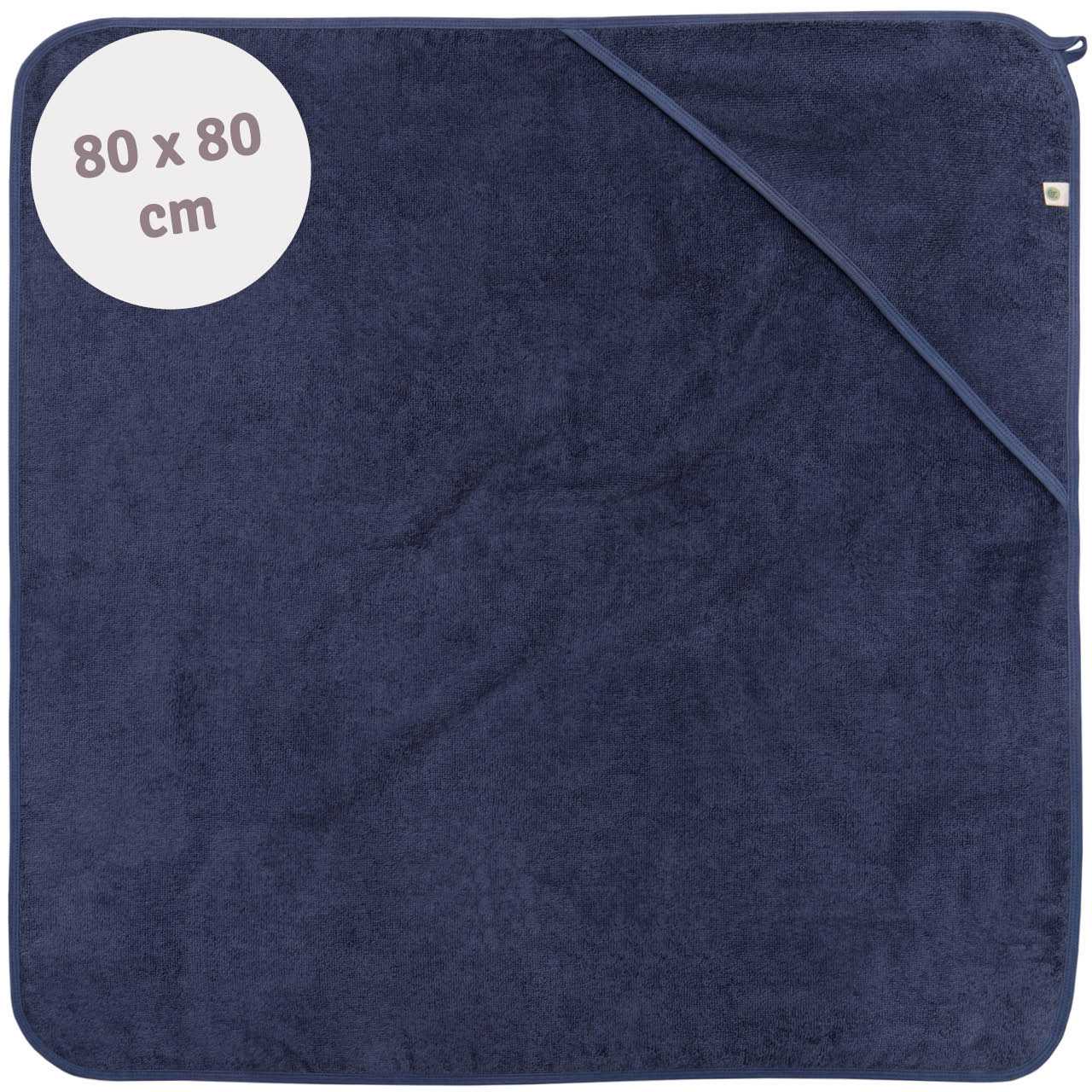 Kapuzenhandtuch Bio Baumwolle 80 x 80 cm dunkelblau