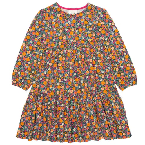 Langarm Stufenkleid Blumen