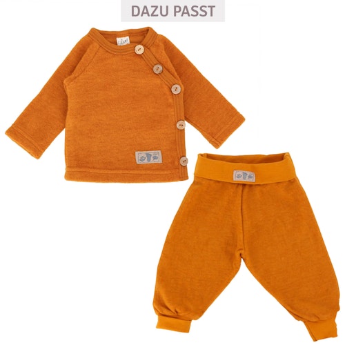 Babypullover Wollplüsch mit seitlichen Knöpfen
