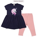 Vorschaubild Lockeres Kleid kurzarm Einhorn