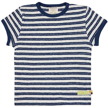 Leichtes Leinen Shirt kurzarm marine geringelt