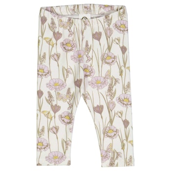 Edle Blümchen Leggings creme
