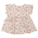 Vorschaubild Musselin kurzarm Bluse Blumen Blätter