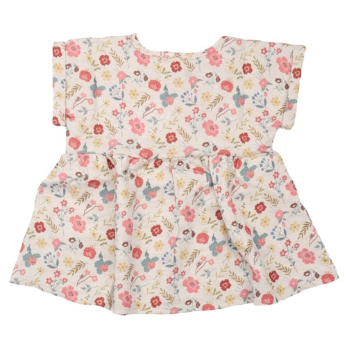 Musselin kurzarm Bluse Blumen Blätter