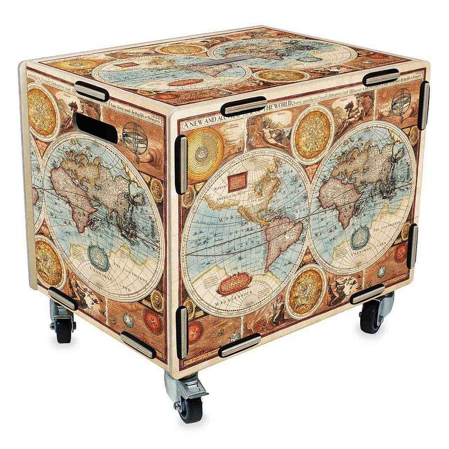 Werkhaus Rollbox mit Deckel für Stauraum Weltkarte kaufen