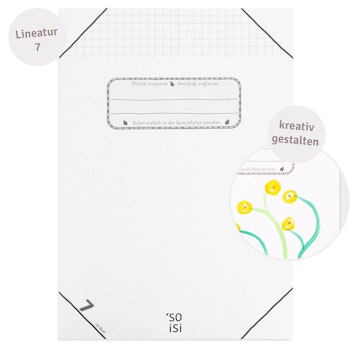 Schulheft Lineatur 7 ohne Rand DIN A4 für Klasse 1&2