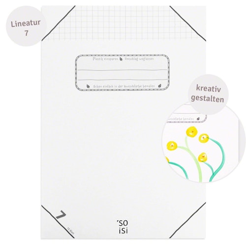 Schulheft Lineatur 7 ohne Rand DIN A4 für Klasse 1&2