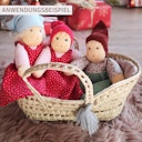 Vorschaubild Kleiner Puppenbett Tragekorb aus Palmblättern 35x15x12cm