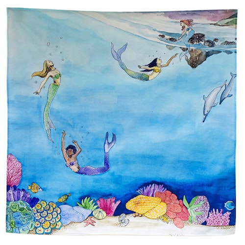 Spieltuch Bio-Baumwolle Meerjungfrauen 100 x 100 cm