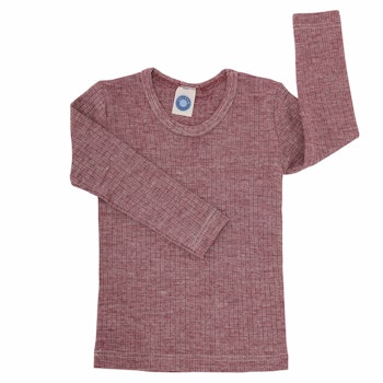 Atmungsaktives Wolle Seide Baumwolle Shirt weinrot