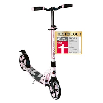 Alu Scooter ab 6 Jahre 35-100kg mit 205mm-Rädern in Pastellrosa