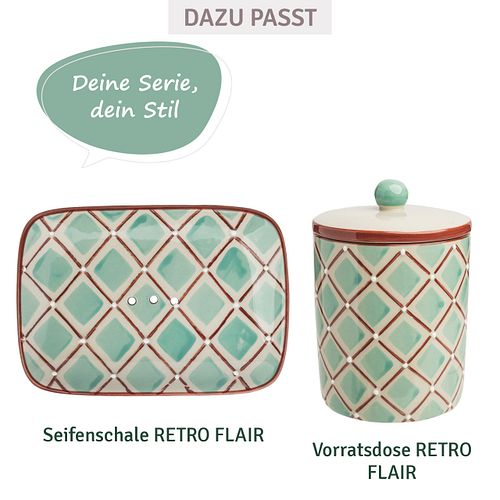 Seifenschale RETRO FLAIR rechteckig aus Keramik