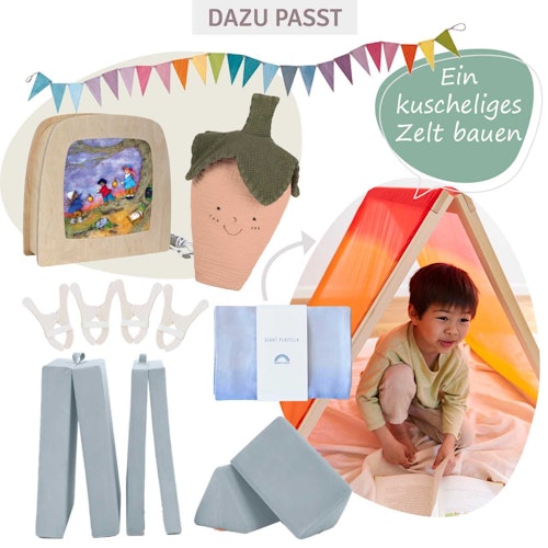 Großes Spieltuch Seide Stein 178 x 89 cm