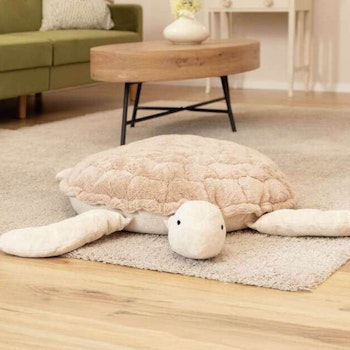 XXL Kuscheltier Schildkröte 107 x 91 cm beige