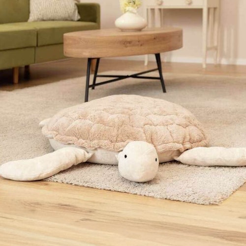 XXL Kuscheltier Schildkröte 107 x 91 cm beige