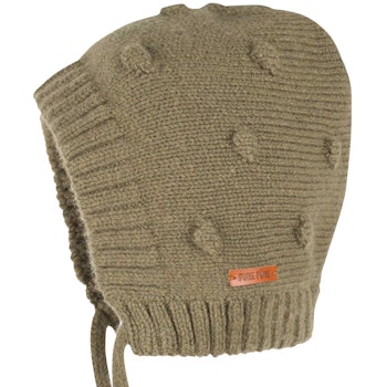 Warme Strickmütze moos-grün Alpaka-Merino Woll Mix