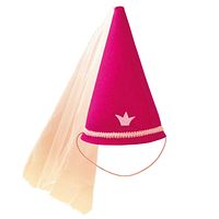 Spitzhut pink rosa aus Wollfilz mit Tüll
