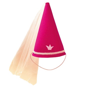 Spitzhut pink rosa aus Wollfilz mit Tüll