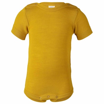 Wolle Seide Body kurzarm safran