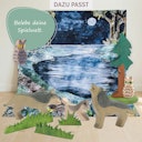 Vorschaubild Wolf laufend Holzfigur 6 cm