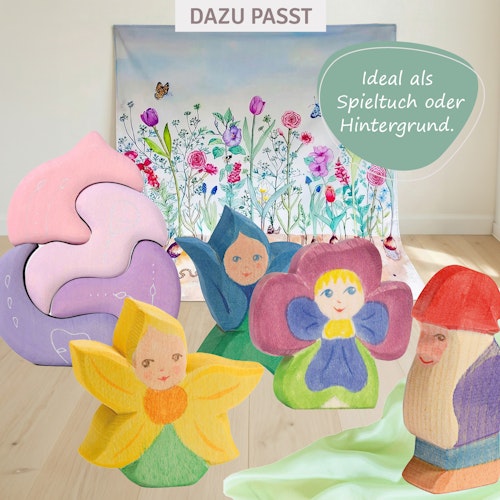 Spieltuch Bio-Baumwolle Blumen 100 x 100 cm