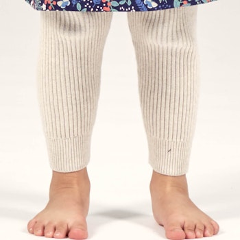 Warme Strickleggings Kinder grau