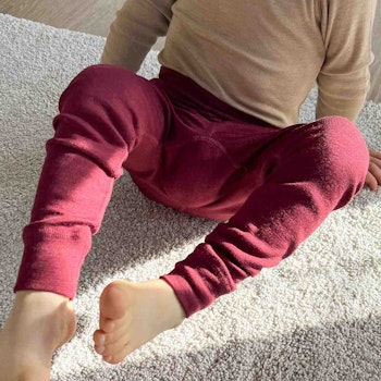Wolle Seide Hose für Kinder, bordeaux