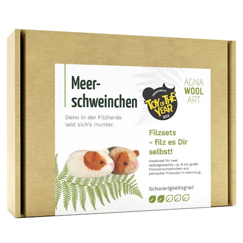 Selber filzen mit Anleitung DIY Filz Set Meerschweinchen Level 2 ab 4 Jahre
