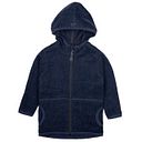 Vorschaubild Fleece Jacke aus Merinowolle Kapuze Reißverschluss wollweiss