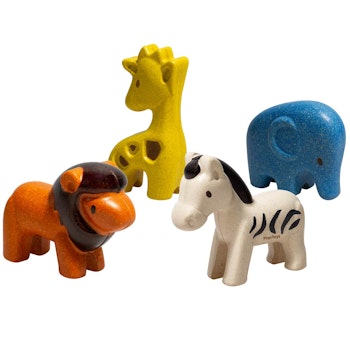 Wildtier Set Safari Tiere 4 Tierfiguren Holz