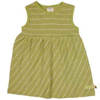 Leinen Kleid hellgrün geringelt