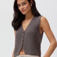 Damen Strick-Weste braun