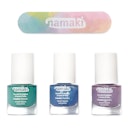 Vorschaubild Kinder Nagellack 3er Set Karibik, Electric Blue, Glitzer Violett