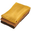 Vorschaubild Mullwaschlappen 3er Pack 25 x 25 khaki, karamell, senfgelb