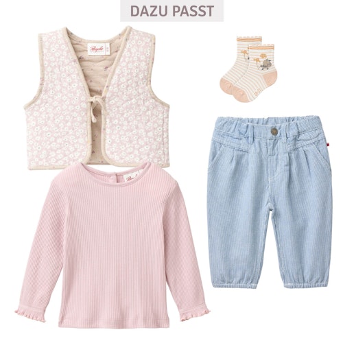 Edles Ripp Langarmshirt Blümchen